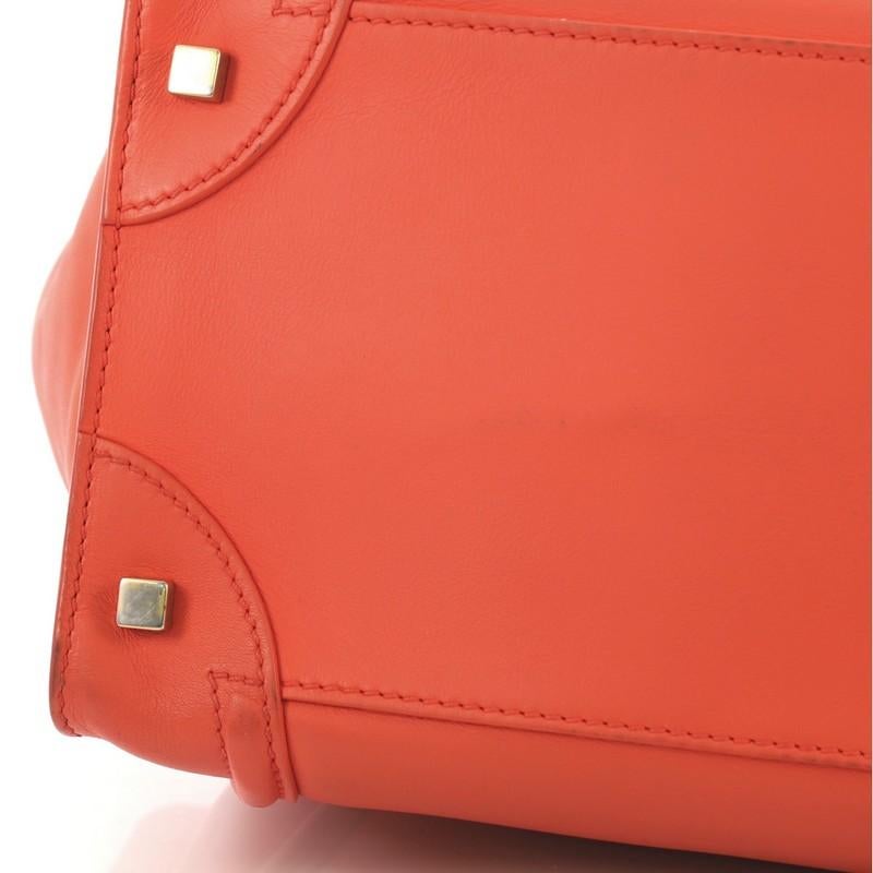 Celine Luggage Handbag Smooth Leather Mini 5