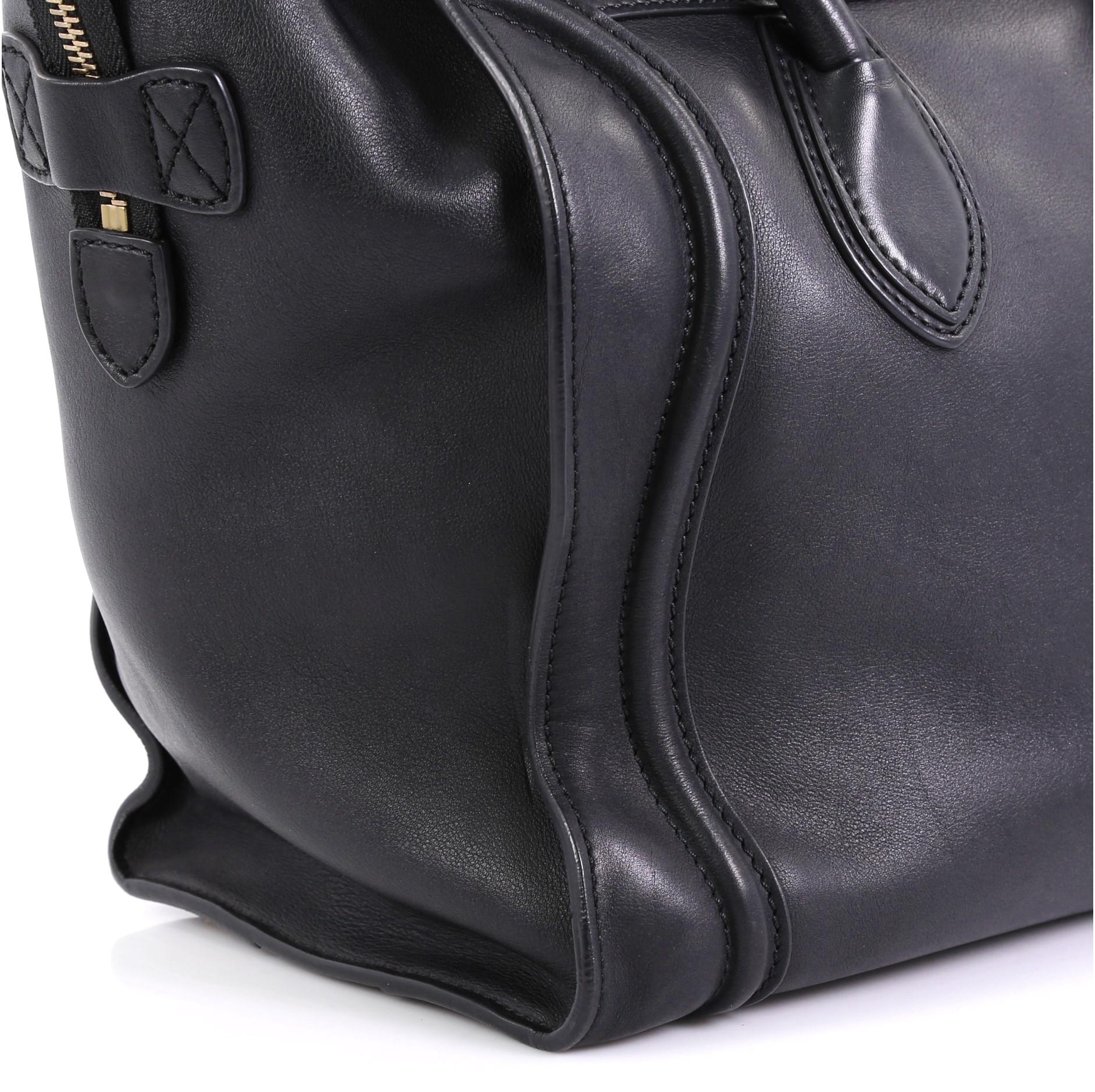 Celine Luggage Handbag Smooth Leather Mini 1
