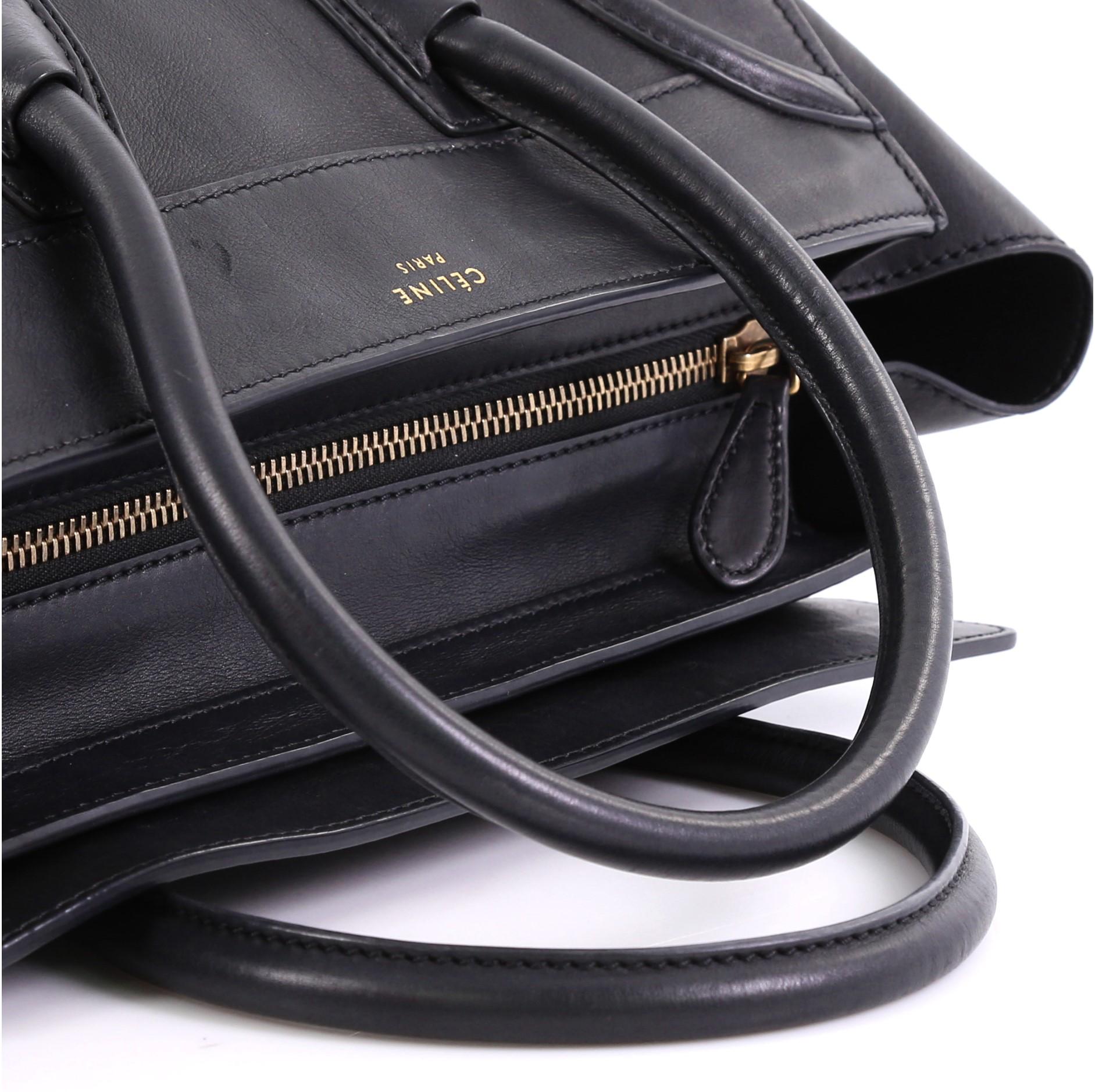 Celine Luggage Handbag Smooth Leather Mini 3