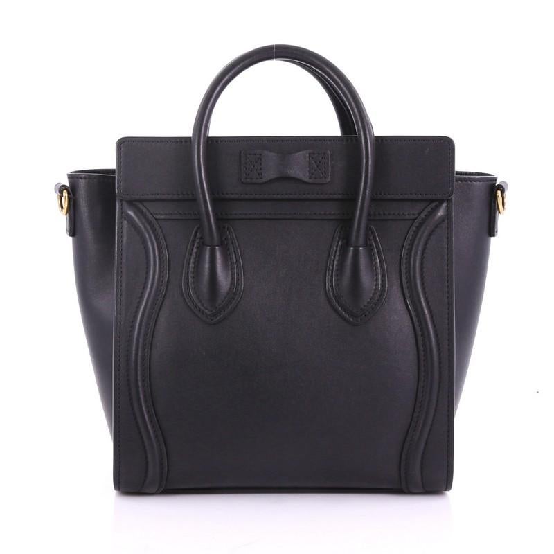 Celine Luggage Handbag Smooth Leather Nano In Good Condition In NY, NY