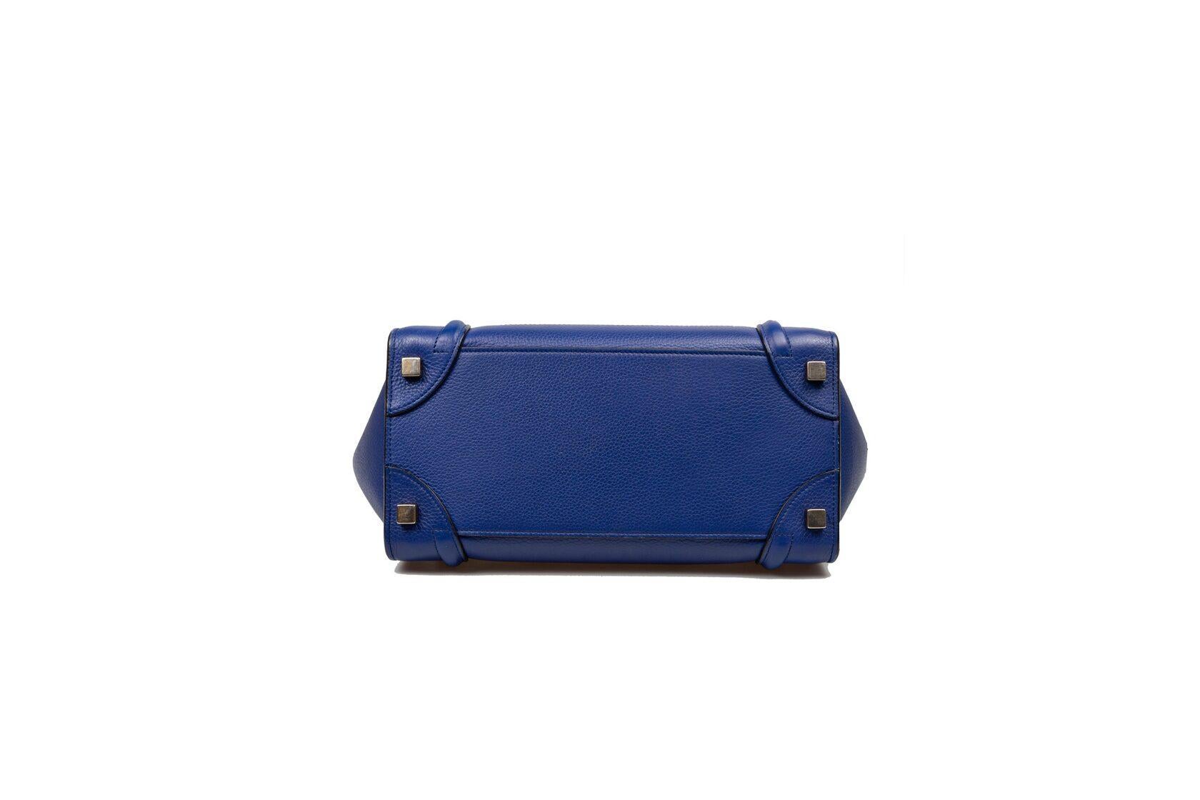 Celine Luggage Micro in Grained Calfskin For Sale 8
