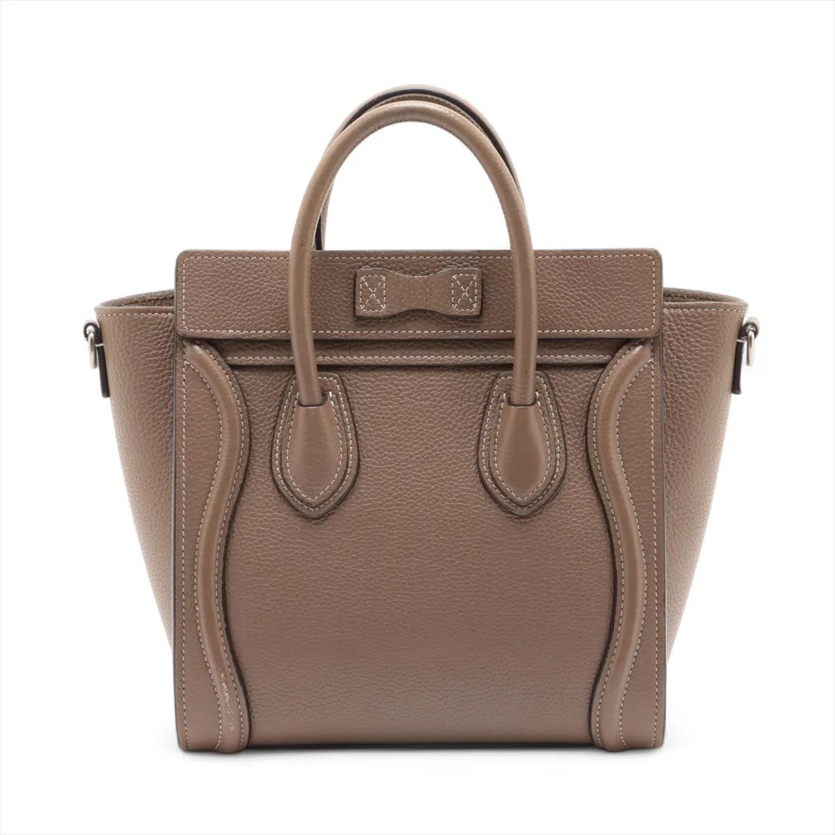 Marrone *Celine Borsa Shopper in pelle micro con cinturino e tracolla in vendita