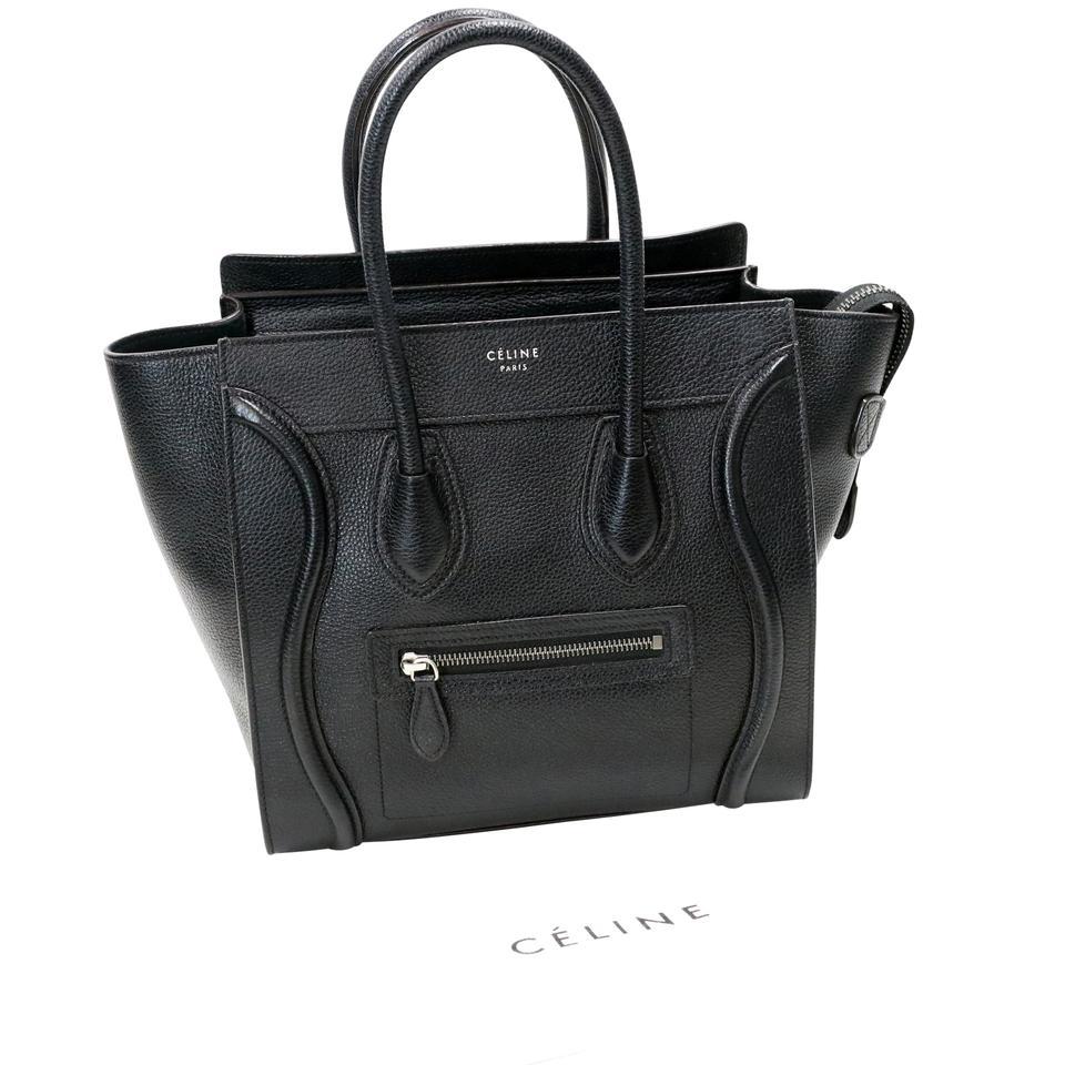 Hello, Ladies here is a rare and incredible Celine micro small signature style the world famous Cabas Phantom bag with elegant black grained leather detail and beautiful suede interior. The Bag is in pre-loved condition with basic wear there is some