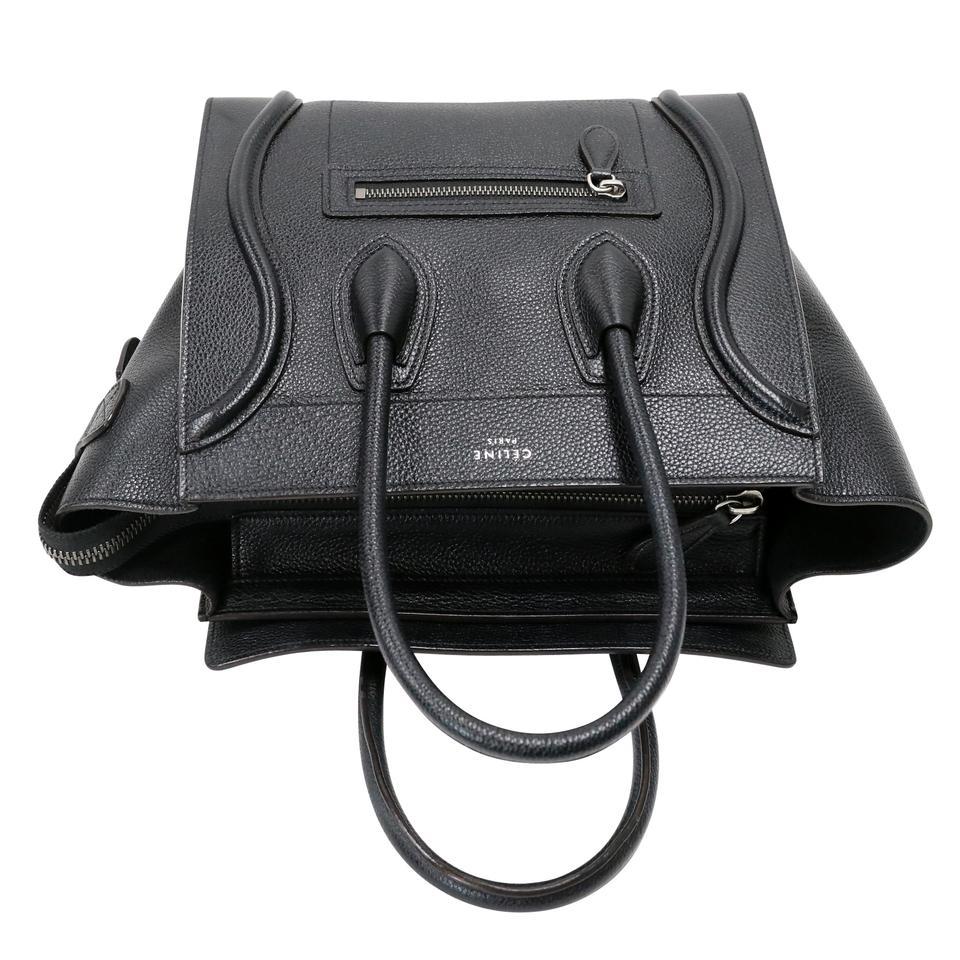 Black Céline Luggage Micro Shopper Leather Tote Bag CE-B0509P-0001