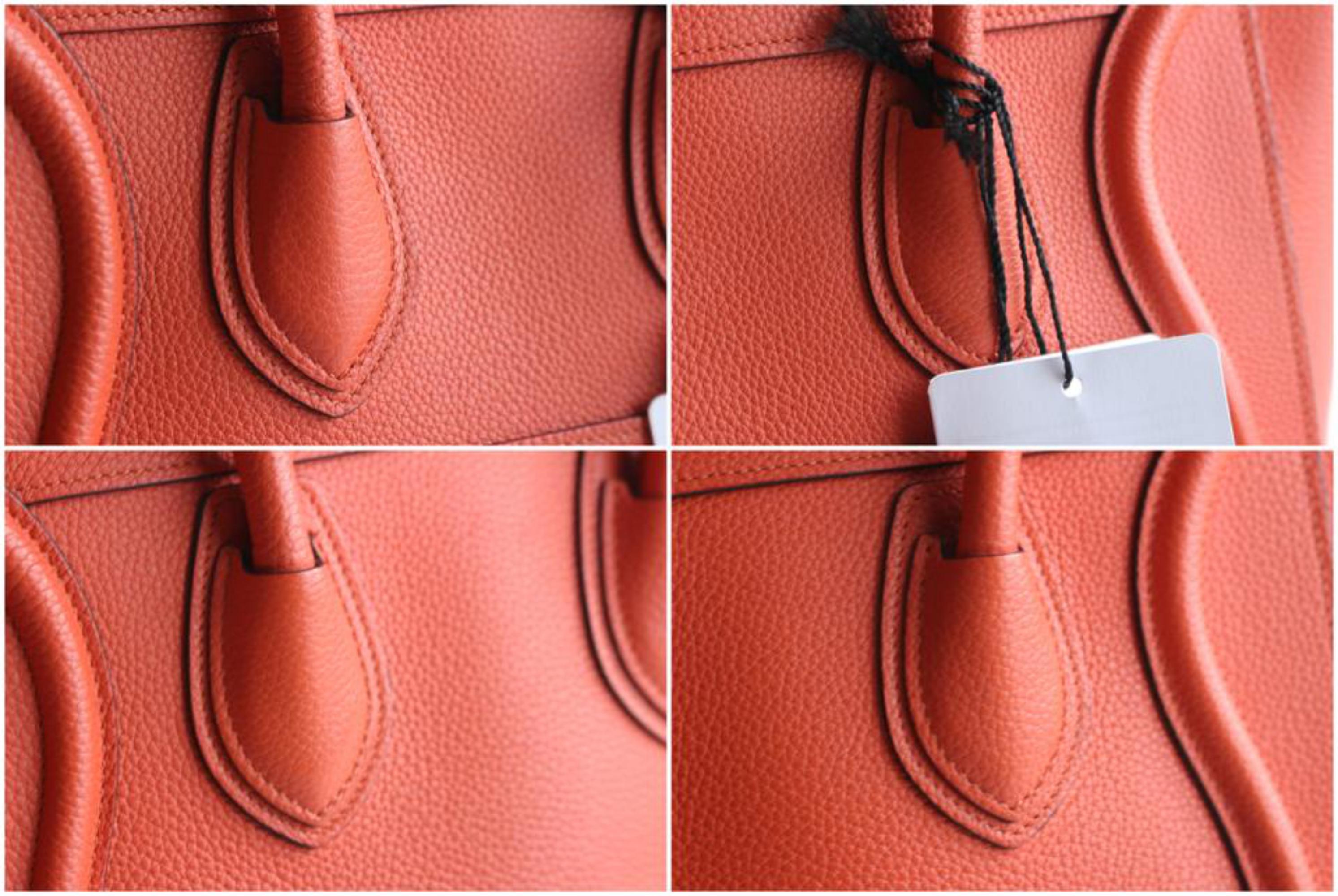 Céline Luggage Mini 29cer0501 Vermillion Leather Shoulder Bag For Sale 6