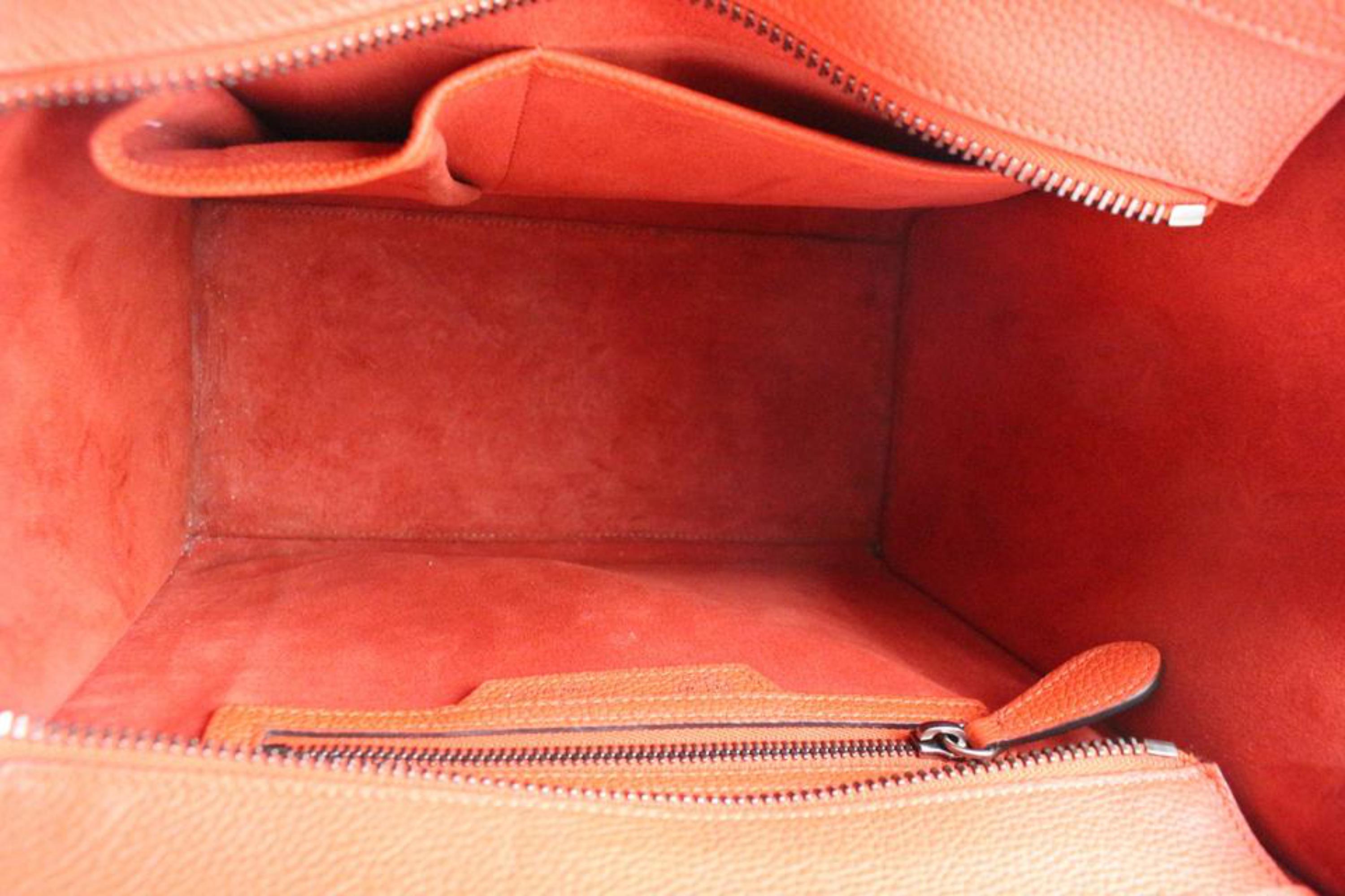 Céline Luggage Mini 29cer0501 Vermillion Leather Shoulder Bag In New Condition For Sale In Forest Hills, NY