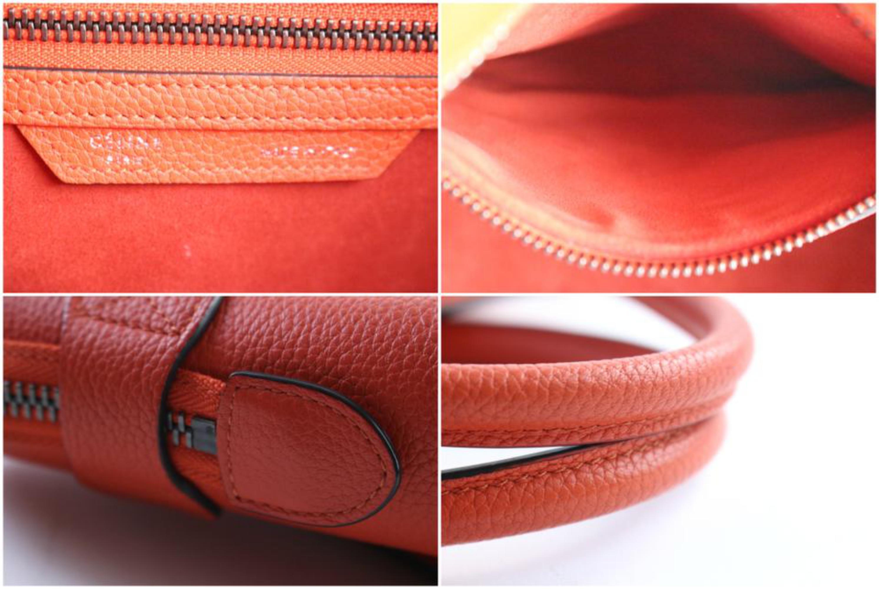 Women's Céline Luggage Mini 29cer0501 Vermillion Leather Shoulder Bag For Sale