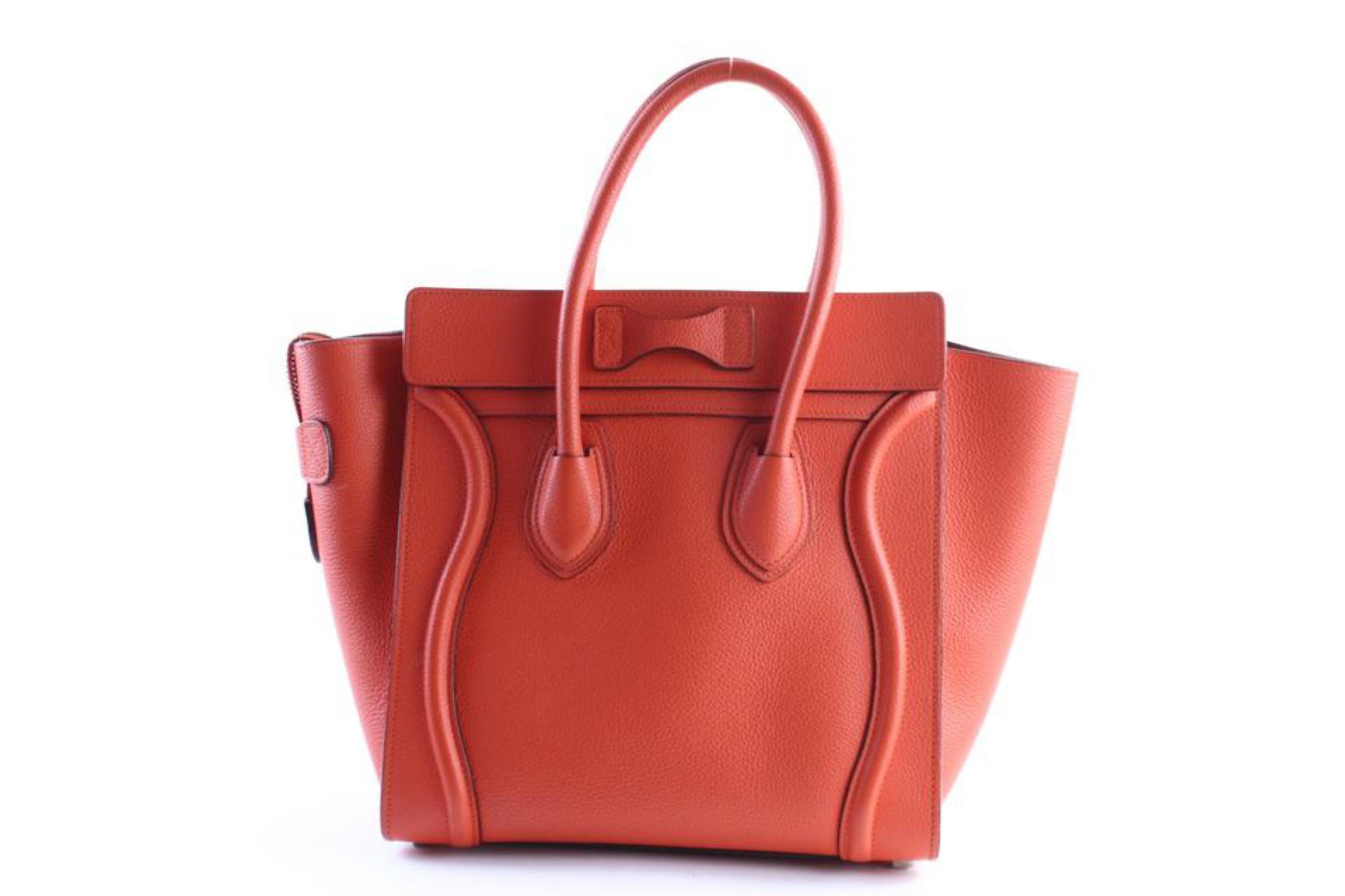 Céline Luggage Mini 29cer0501 Vermillion Leather Shoulder Bag For Sale 1