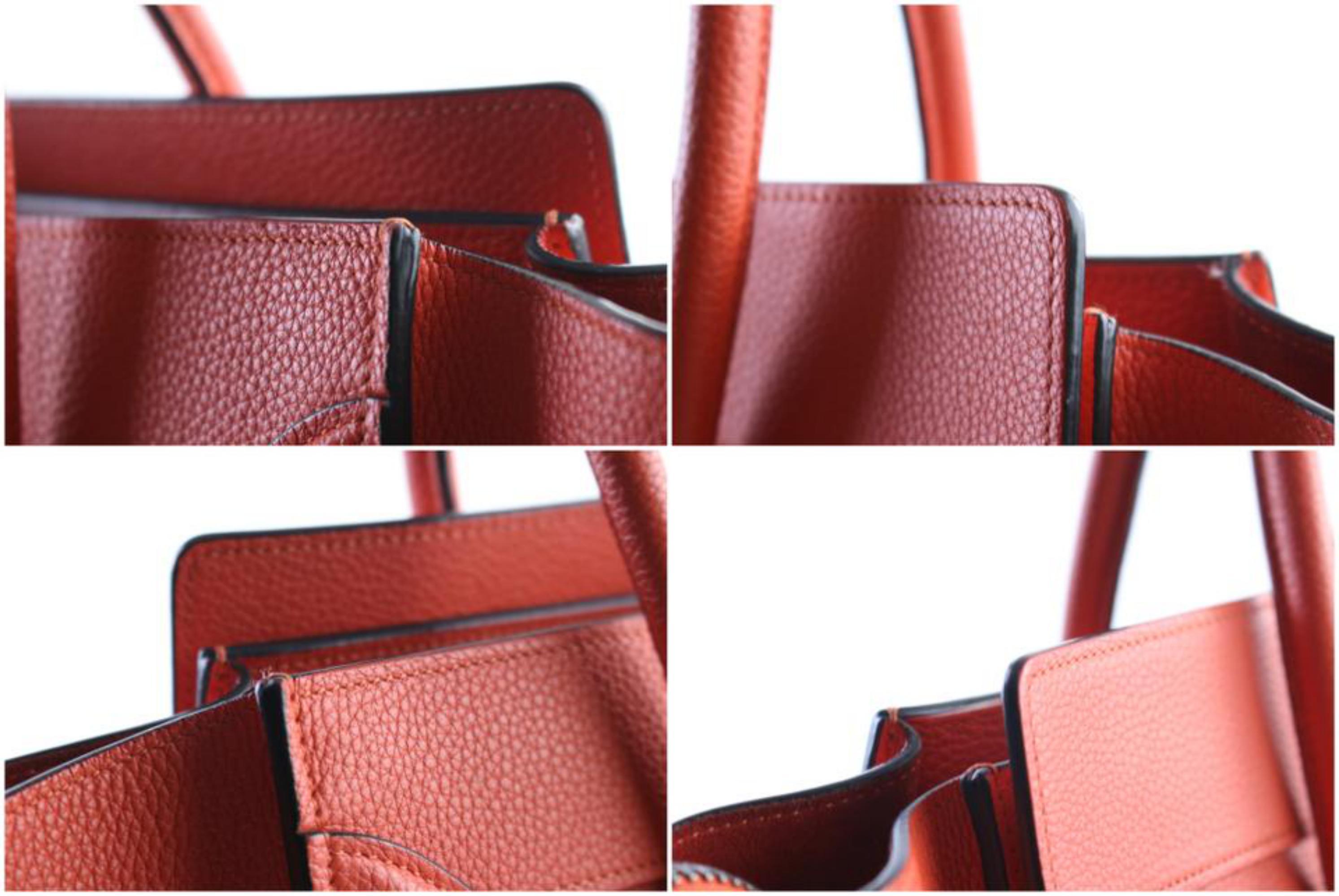 Céline Luggage Mini 29cer0501 Vermillion Leather Shoulder Bag For Sale 3