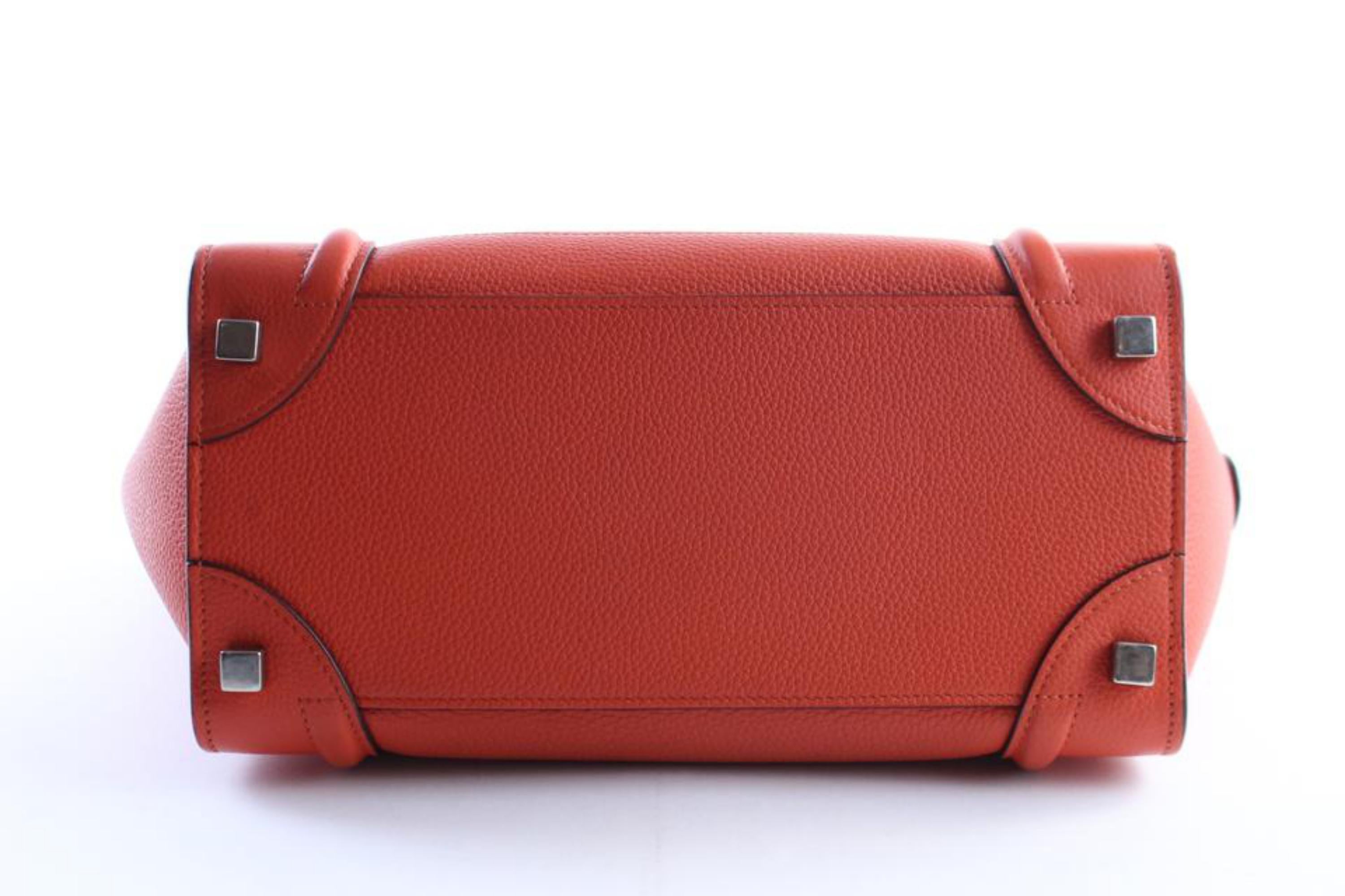 Céline Luggage Mini 29cer0501 Vermillion Leather Shoulder Bag For Sale 4