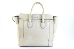 Céline Luggage Mini 7cety72817 White Leather Tote
