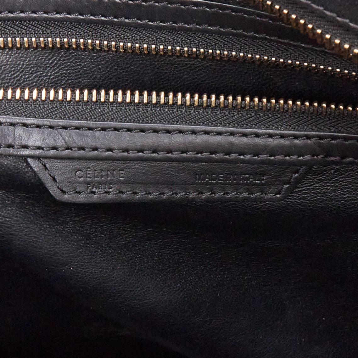 Celine Bagaglio Mini nero crema bicolore in pelle di vitello svasata in vendita 5