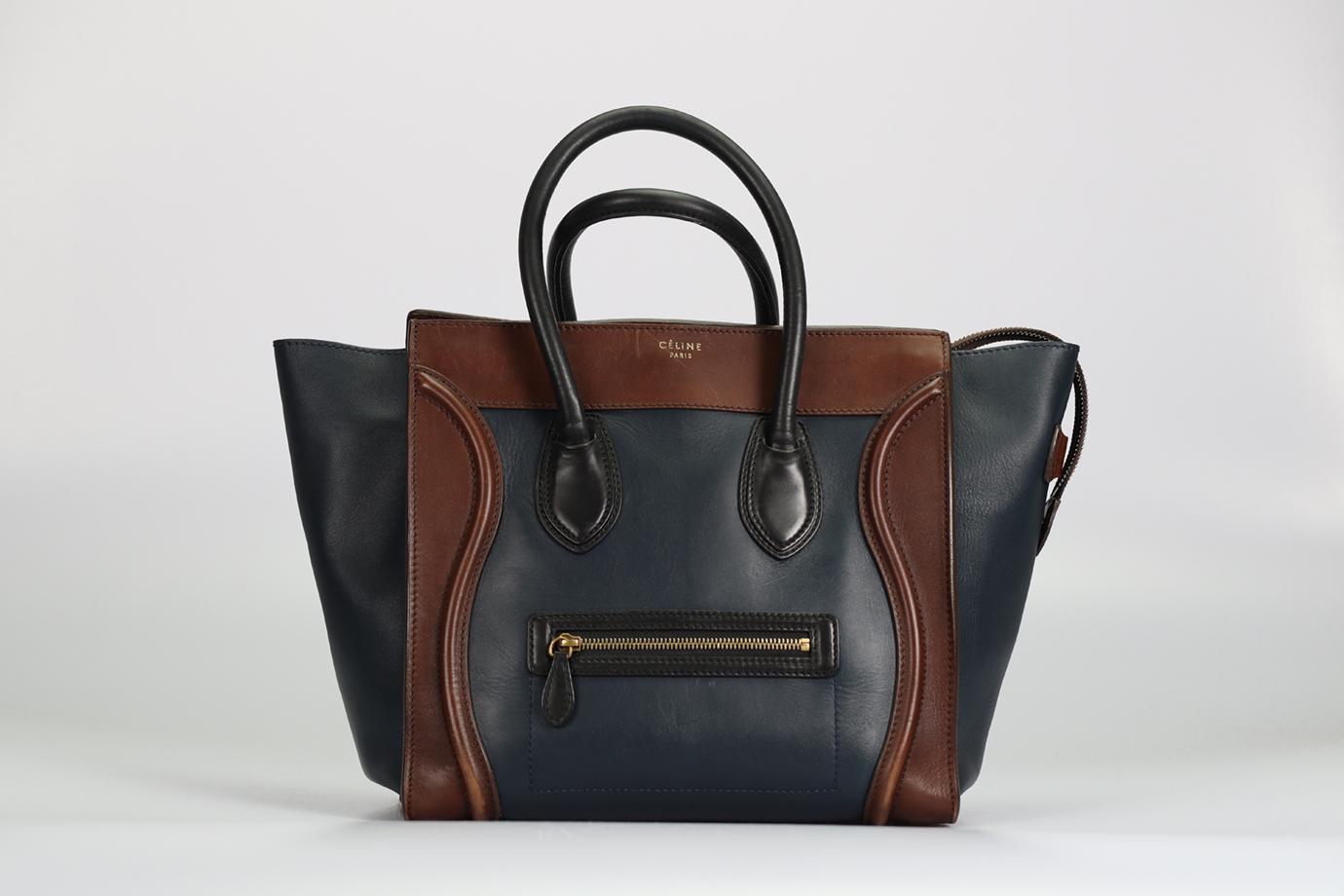 Celine Luggage Mini Leather Tote Bag In Good Condition For Sale In London, GB