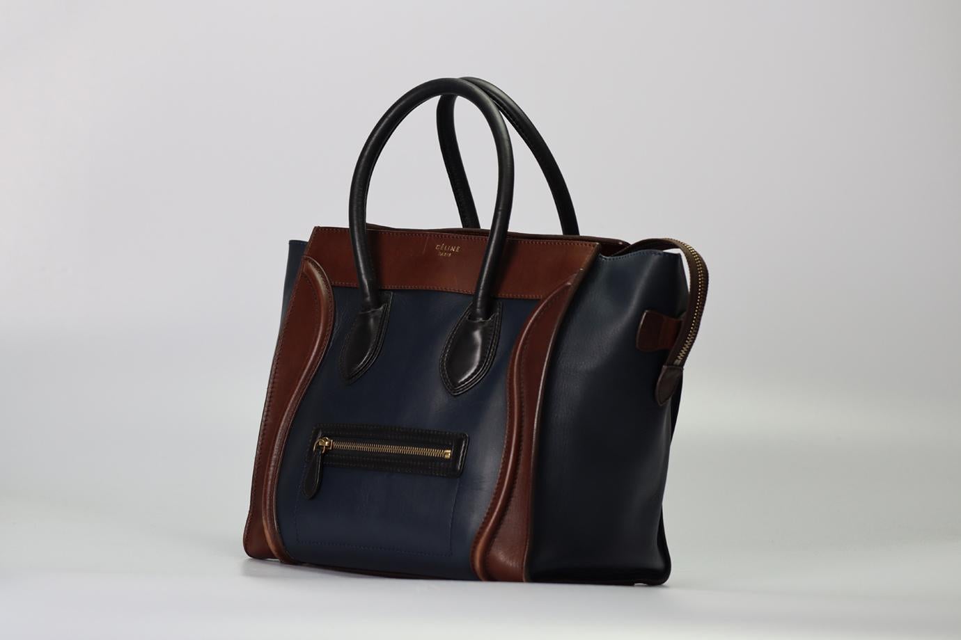Celine Luggage Mini Leather Tote Bag Pour femmes en vente