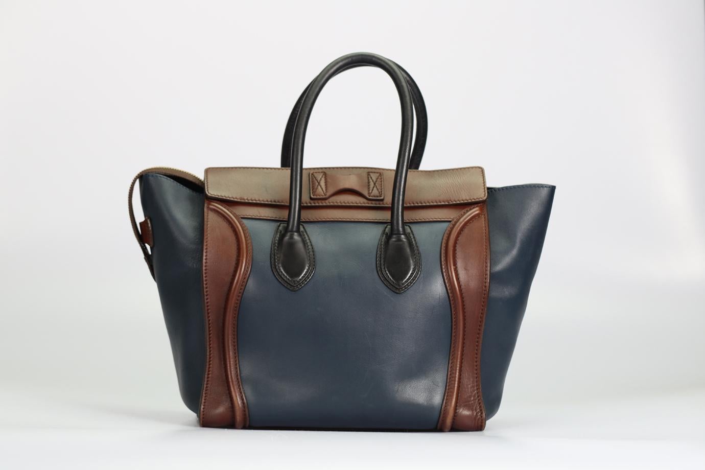 Celine Luggage Mini Leather Tote Bag For Sale 2