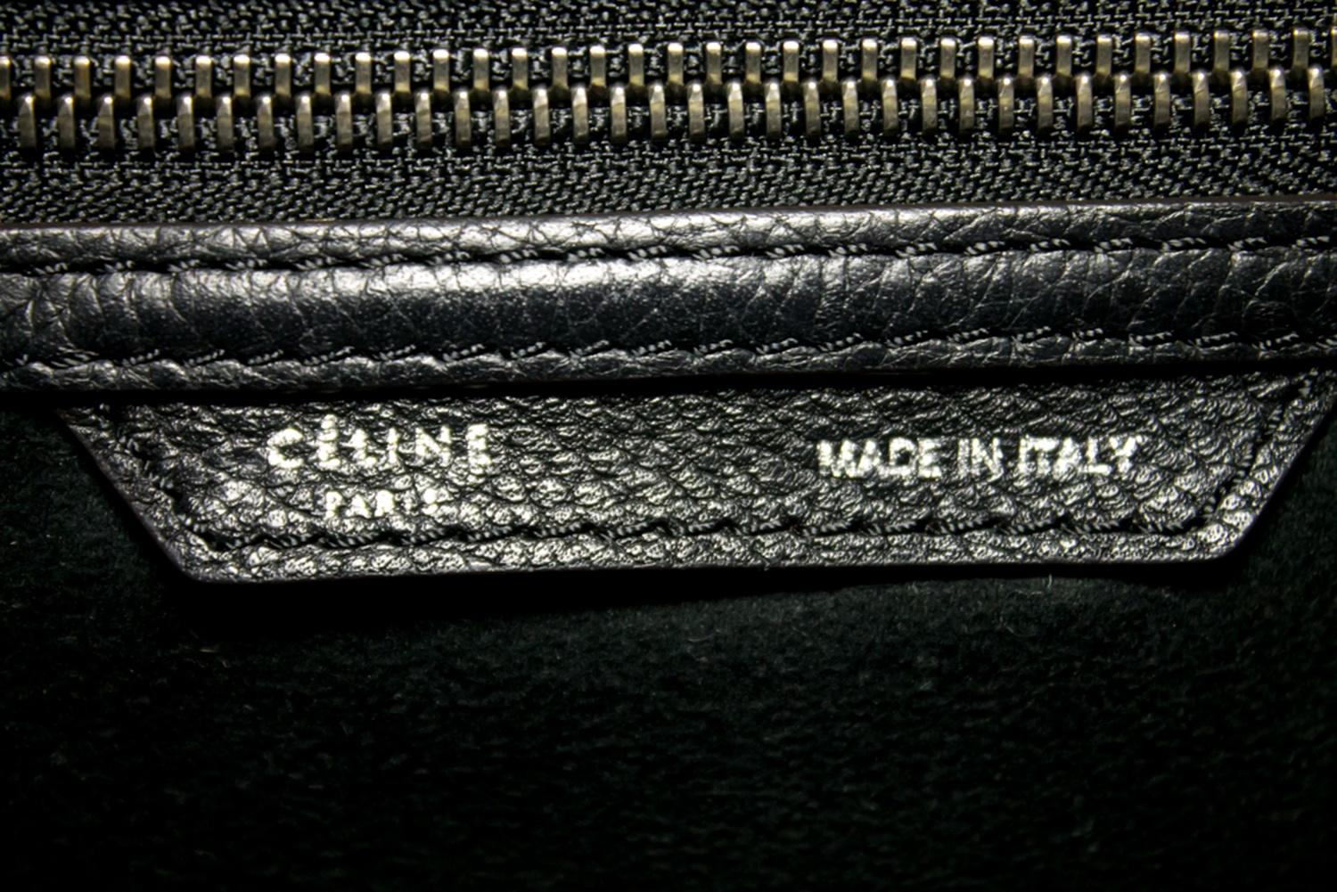 CELINE Luggage Mini Shopper Bag Handbag Leather Black 9