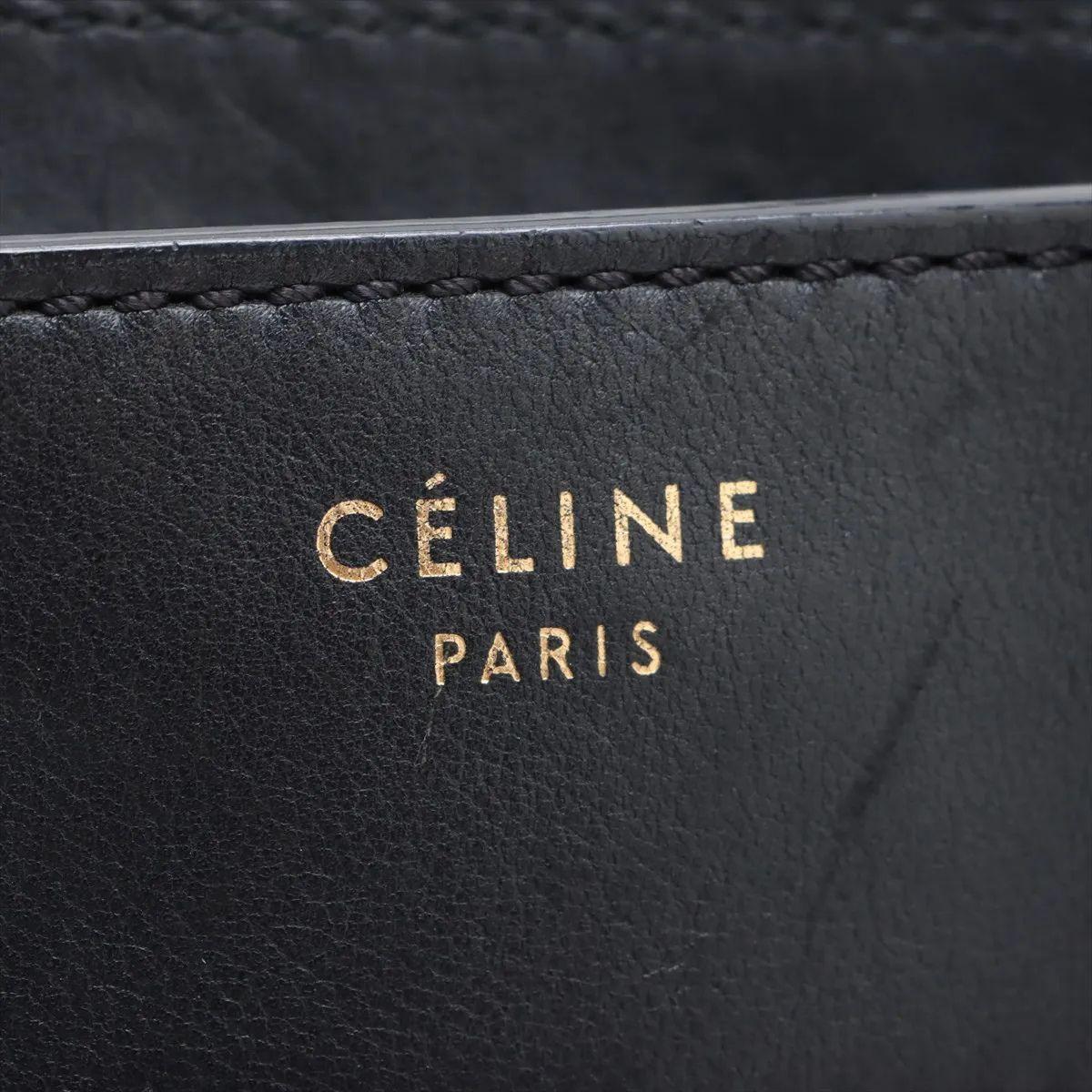 Celine Luggage Mini Shopper Leather Handbag Black For Sale 7