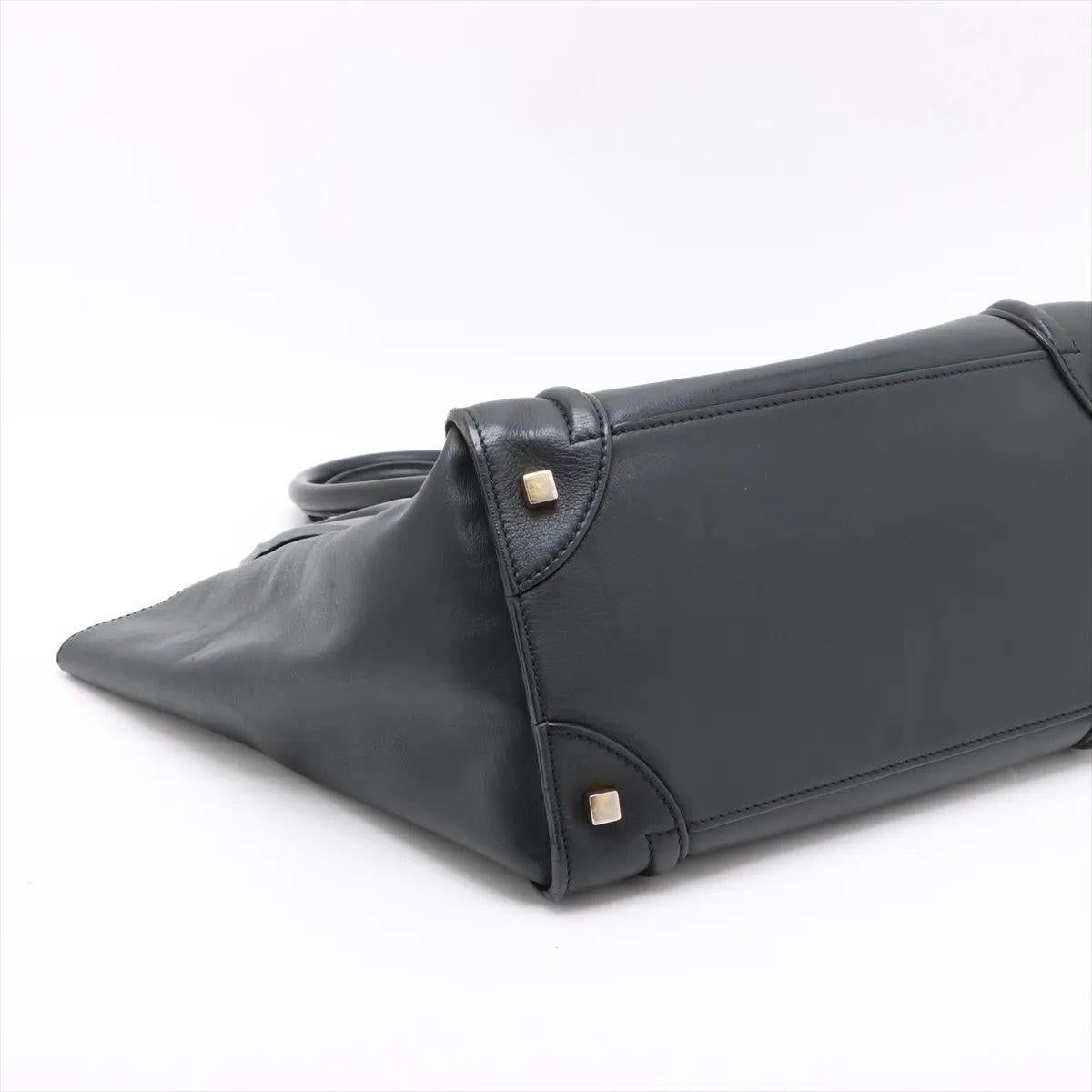 Celine Luggage Mini Shopper Leather Handbag Black For Sale 1