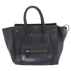 Celine Luggage Mini Shopper Leather Handbag Black