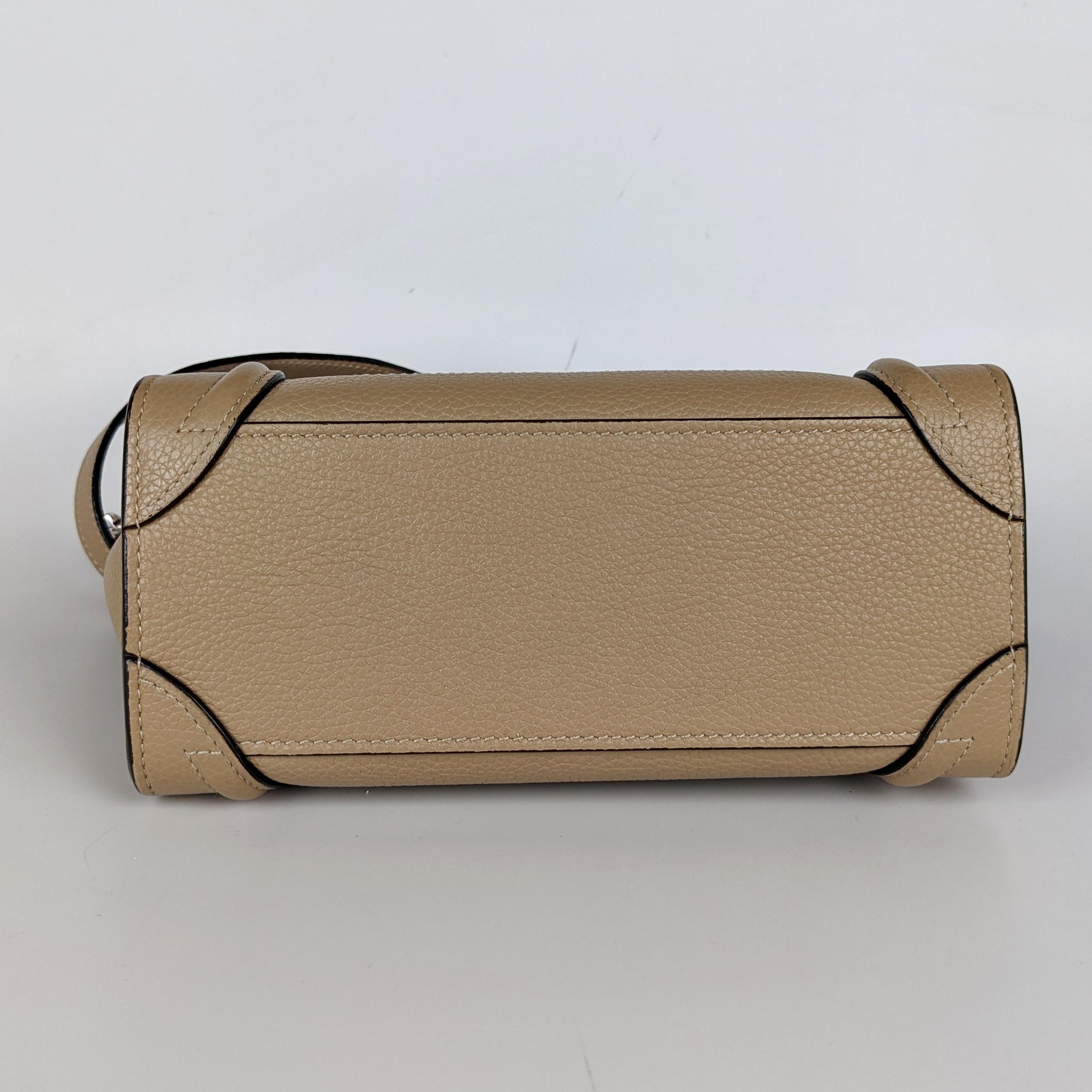 Celine Luggage Nano Dune Beige Pebbled Leather Crossbody Bag 1