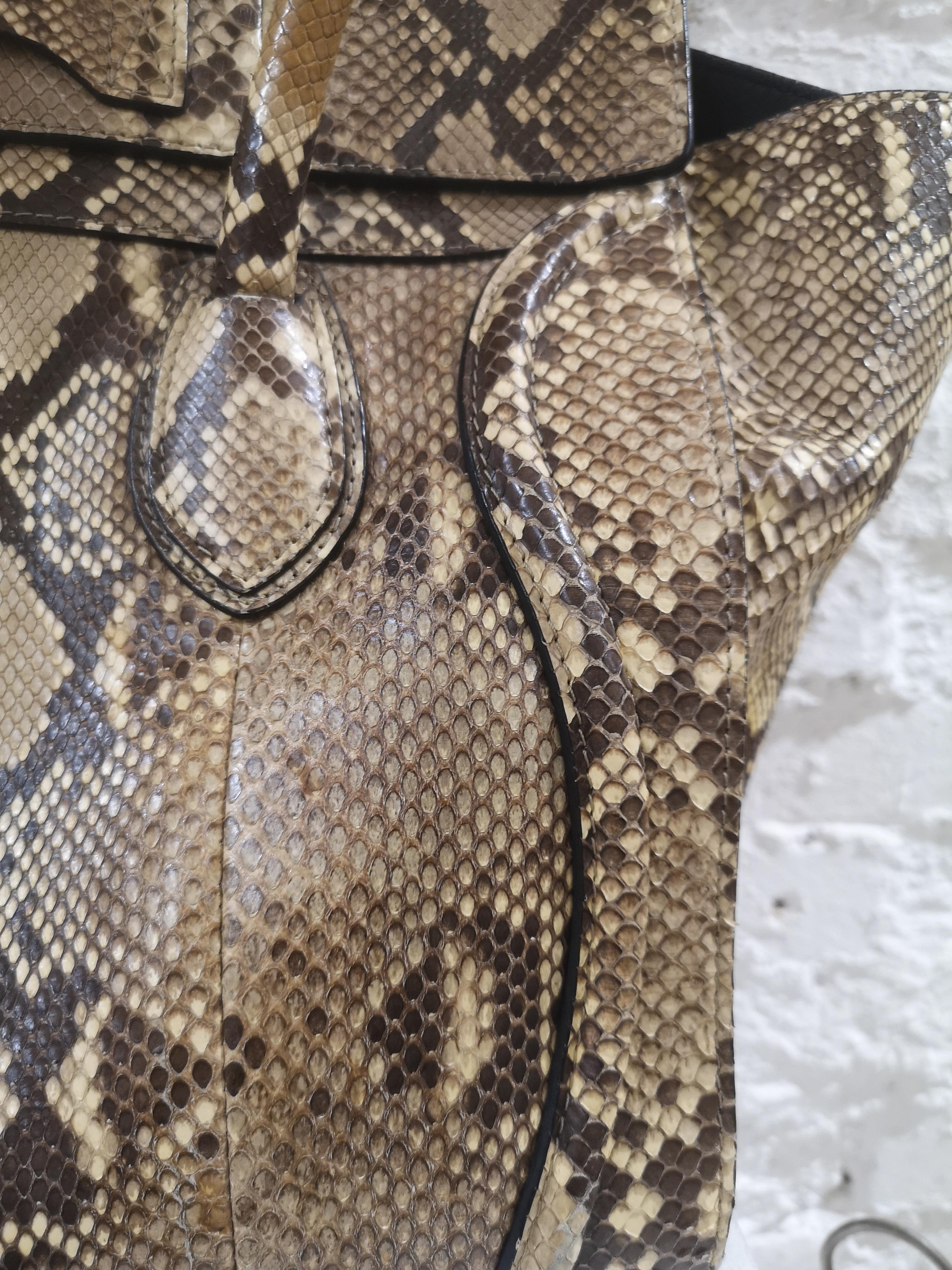 Cèline Luggage Sac à poignée en peau de python en vente 5