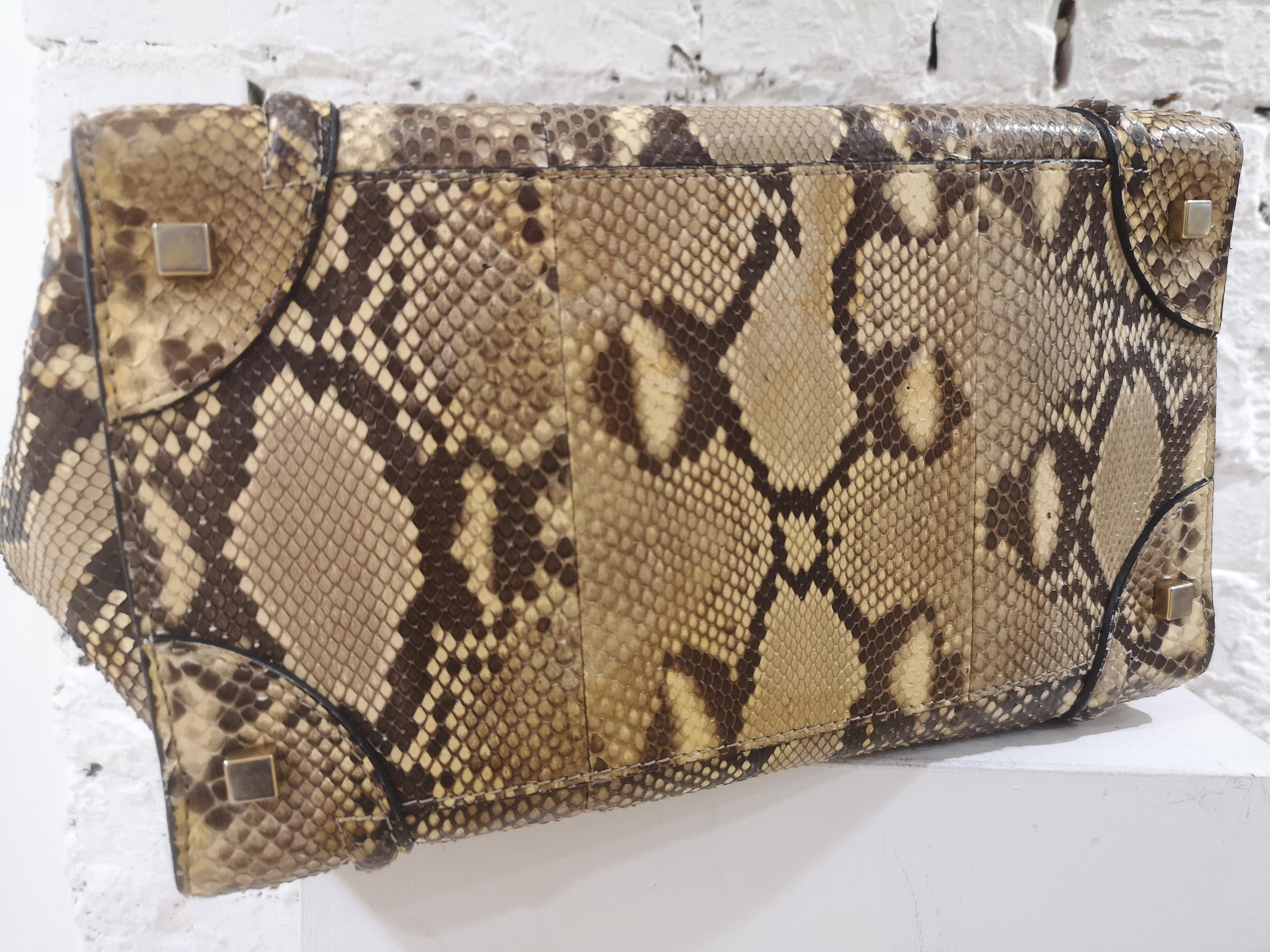 Cèline Luggage Sac à poignée en peau de python en vente 6