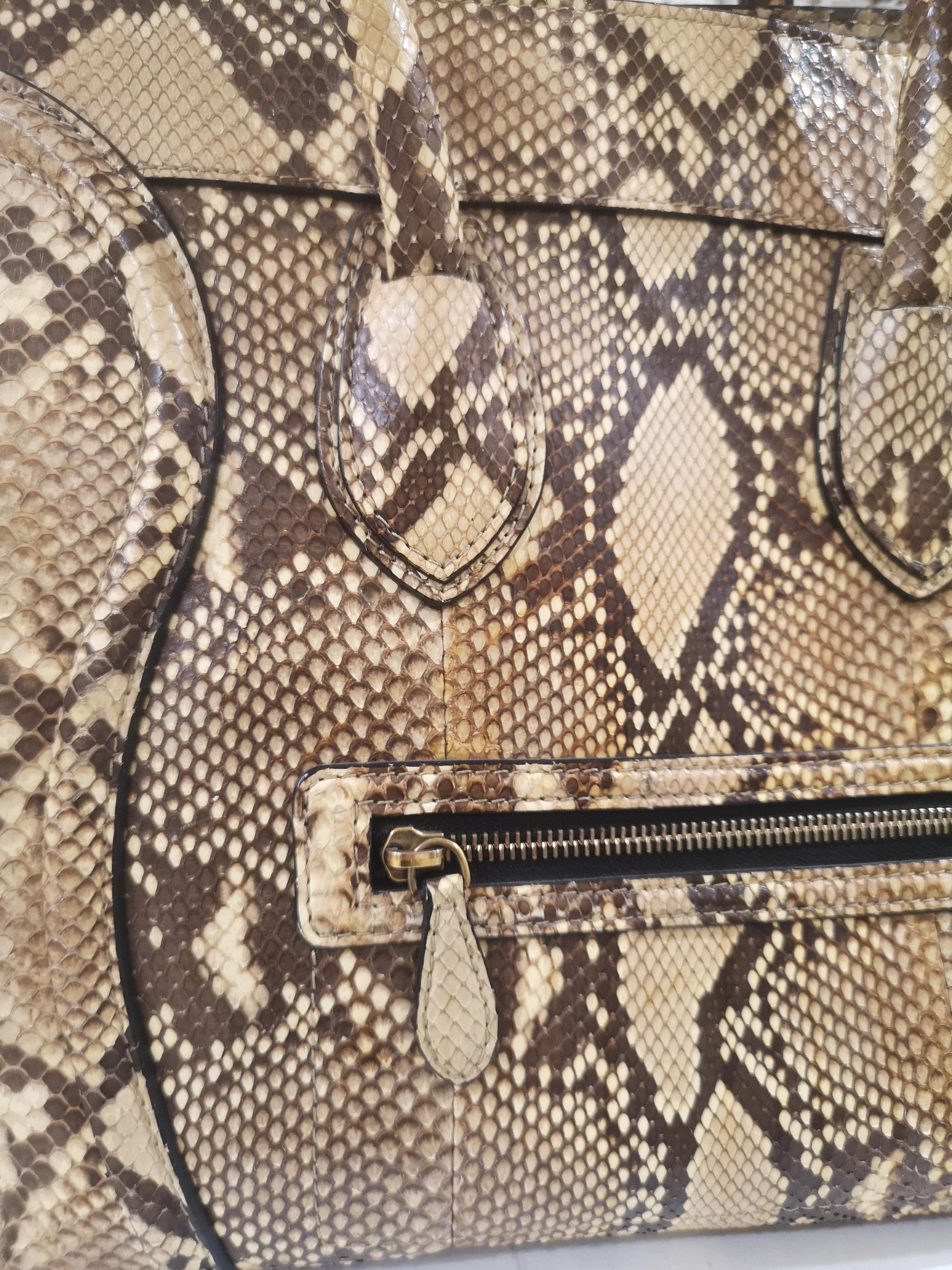 Cèline Luggage Sac à poignée en peau de python Excellent état - En vente à Capri, IT