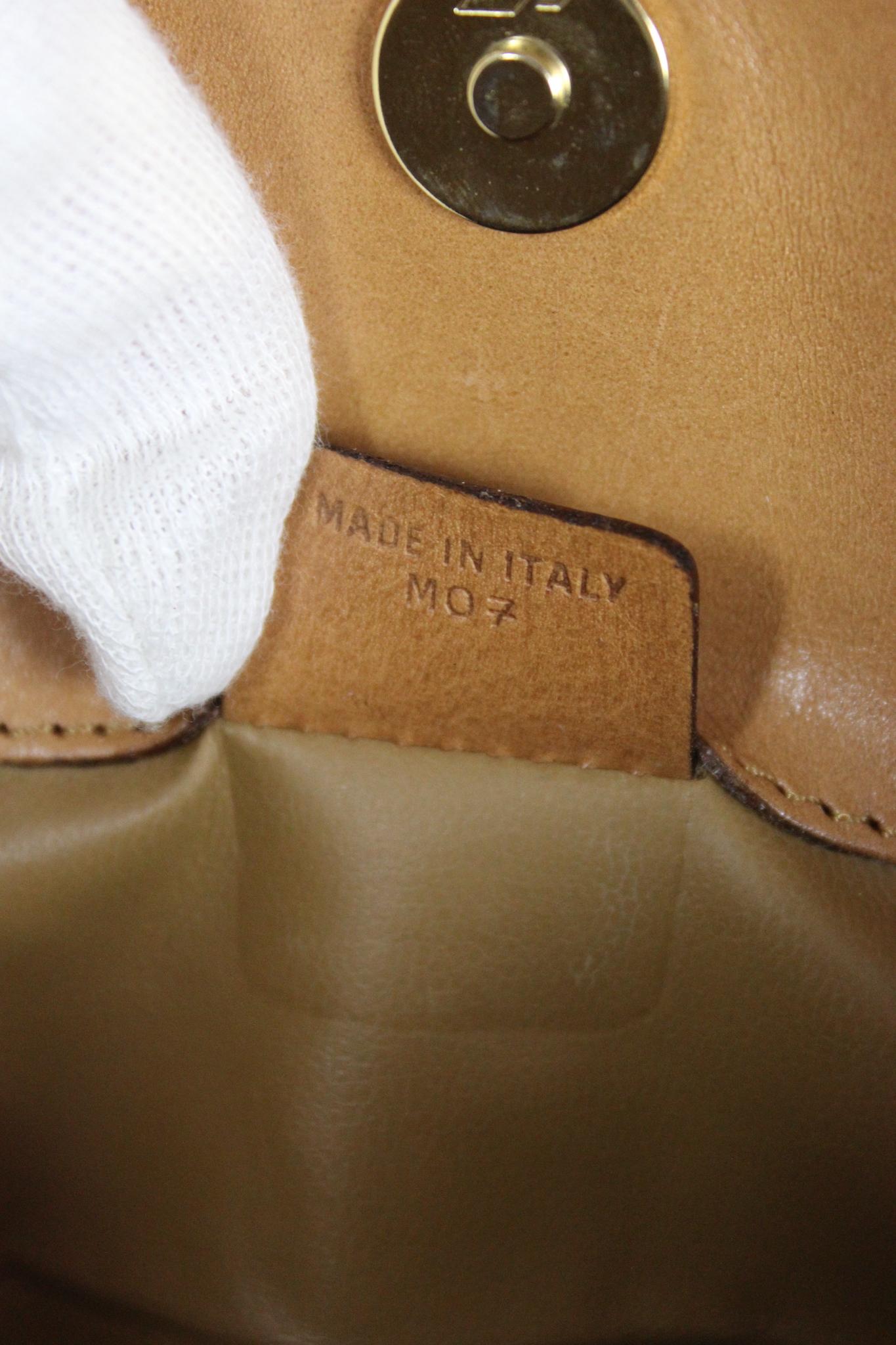 Celine Macadam Beige Leather Vintage Clutch Bag 90's 3