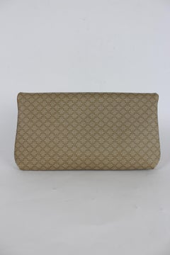 Celine Macadam Beige Leather Vintage Clutch Bag 90's