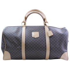 Vintage Céline Macadam Boston Duffle 866504 Brown Coated Canvas Weekend/Travel Bag