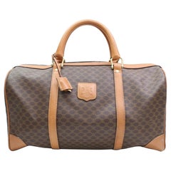 Vintage Céline Macadam Boston Duffle 867434 Brown Coated Canvas Weekend/Travel Bag