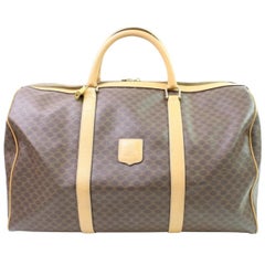 Céline Macadam Boston Duffle 867492 Brown Coated Canvas Weekend/Travel  Bag
