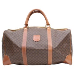 Vintage Céline Macadam Boston Duffle 869191 Brown Coated Canvas Weekend/Travel  Bag