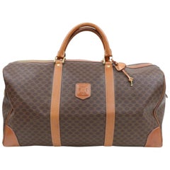 Céline Macadam Boston Duffle 870335 Brown Coated Canvas Weekend/Travel Bag