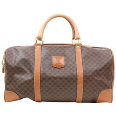 Céline Macadam Boston Duffle 870347 Brown Coated Canvas Weekend/Travel Bag