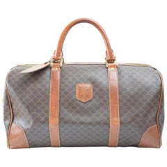 Céline Macadam Boston Duffle865697 Brown Coated Canvas Weekend/Travel Bag