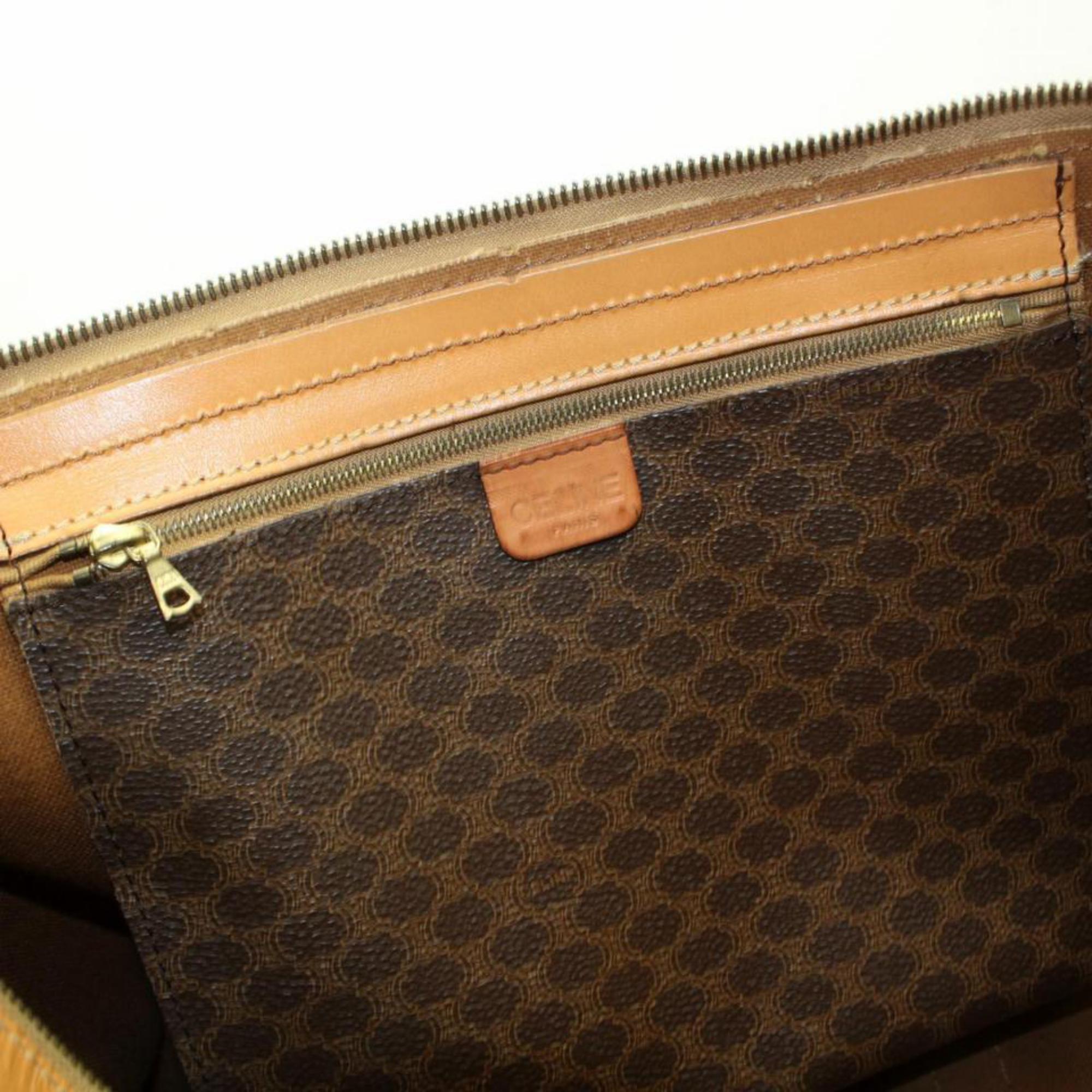 Women's Céline Macadam Boston Monogram Duffle 865631 Brown Canvas Satchel For Sale