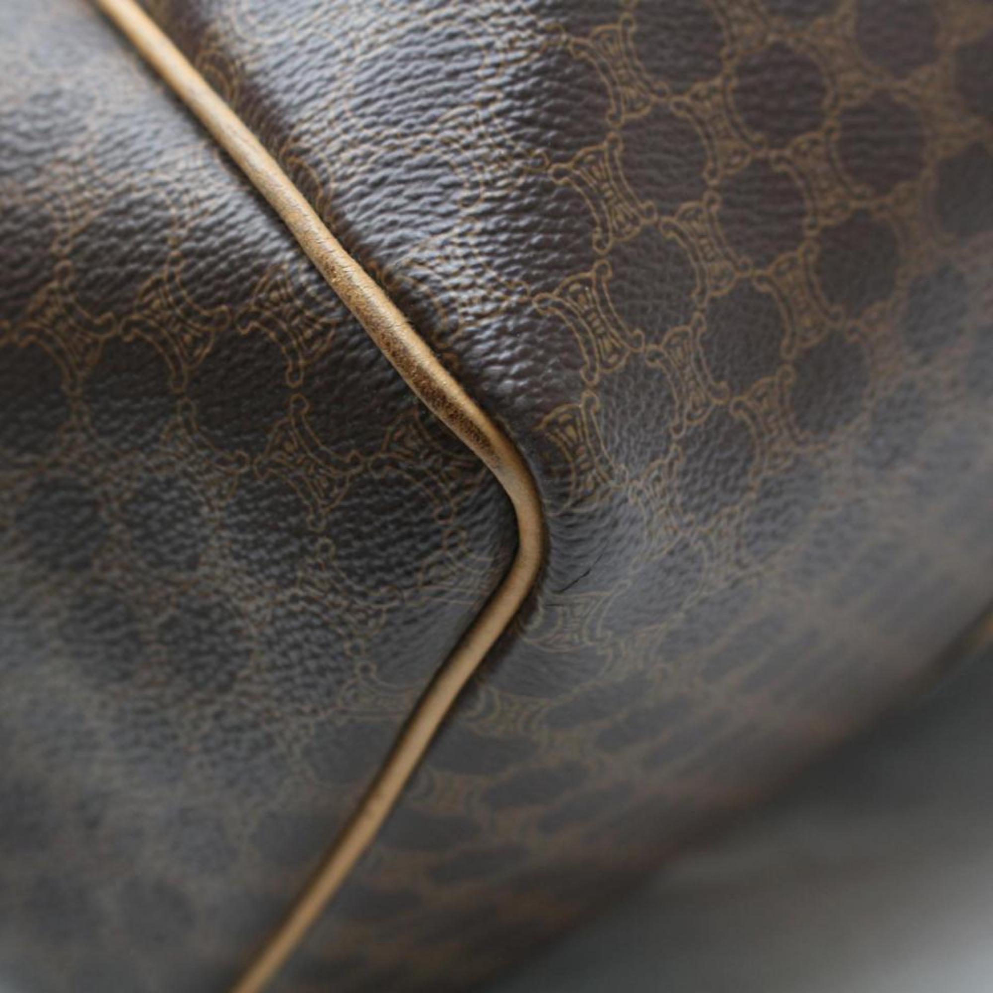 Céline Macadam Boston Monogram Duffle 865631 Brown Canvas Satchel For Sale 4
