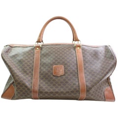 Vintage Céline Macadam Boston Monogram Duffle 866114 Brown Canvas Weekend/Travel Bag