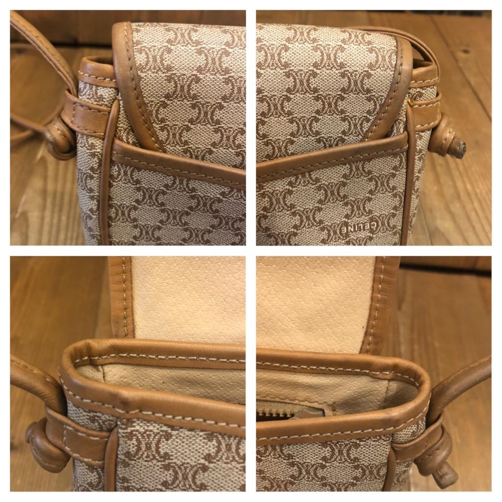 Brown CELINE Macadam Canvas Mini Crossbody Bag