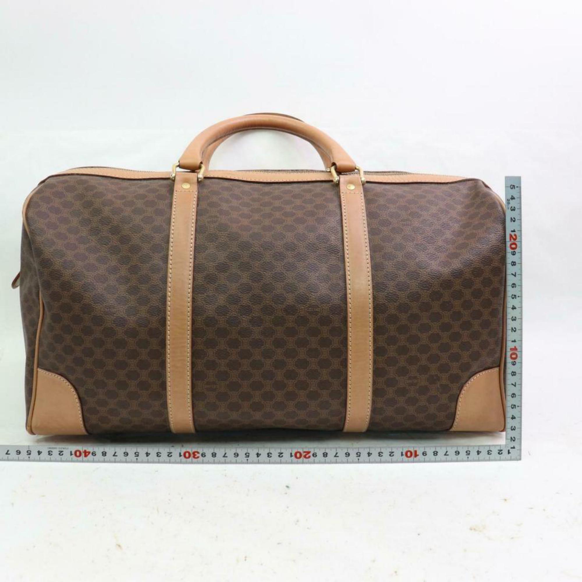 Céline Macadam Duffle Boston  with Lock Key Set 870632 Brown Coated /Travel Bag For Sale 1
