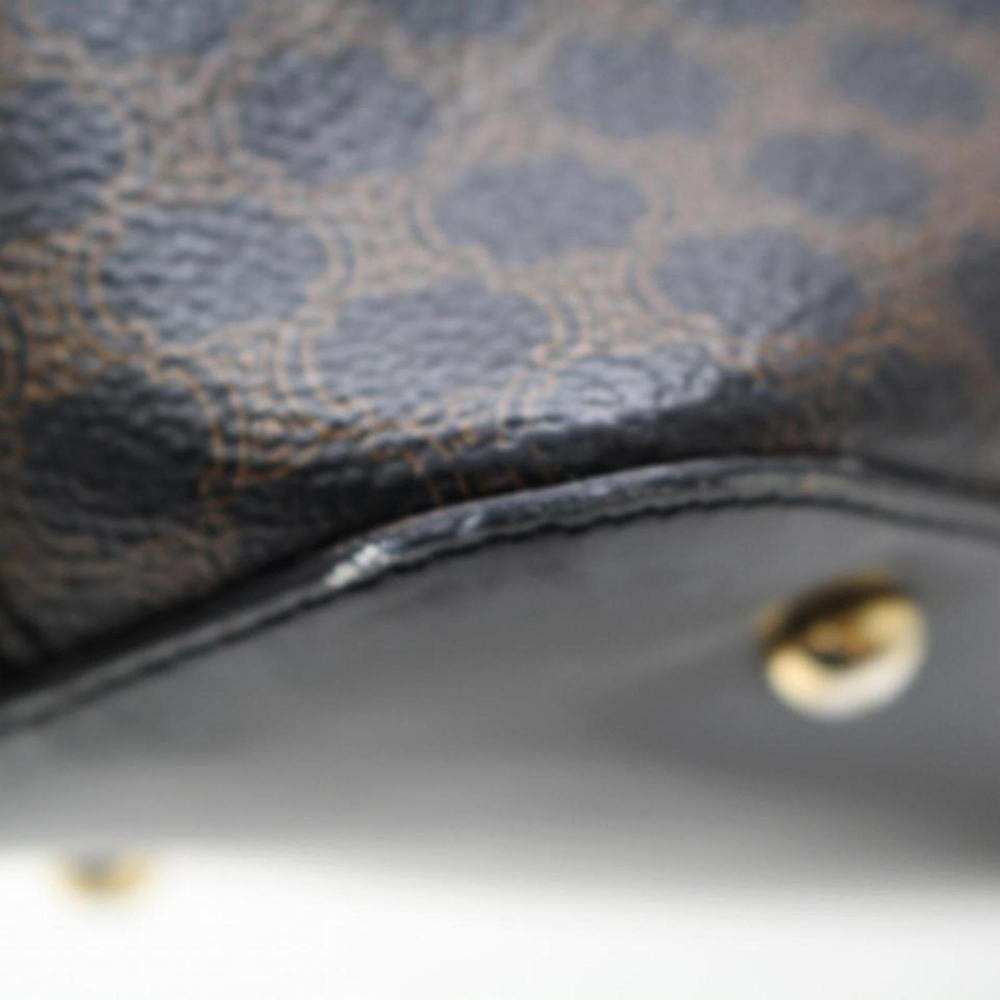Céline Macadam Hobo Monogram 866311 Black Calfskin Leather Shoulder Bag For Sale 2