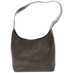 Vintage Céline Macadam Hobo Monogram 866311 Black Calfskin Leather Shoulder Bag