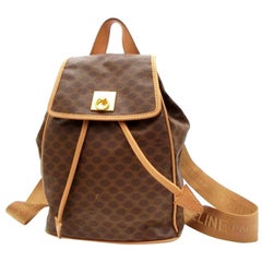Vintage Céline Macadam Monogram 233134 Brown Coated Canvas Backpack