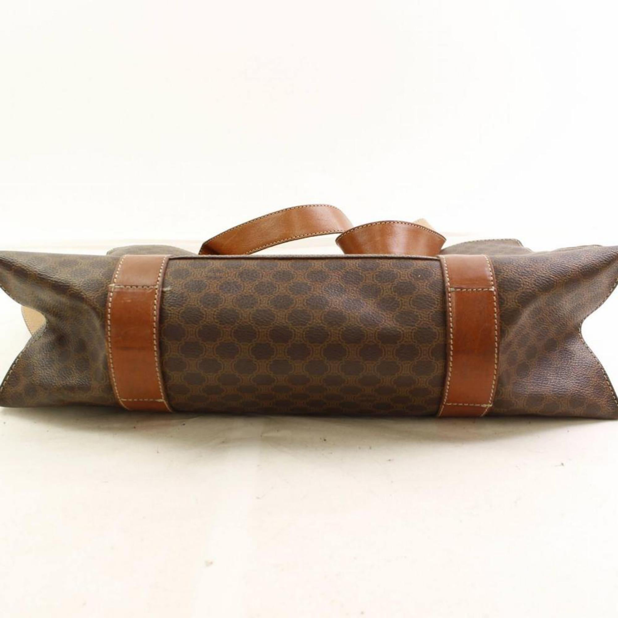Céline Macadam Monogram 866497 Brown Coated Canvas Tote For Sale 4