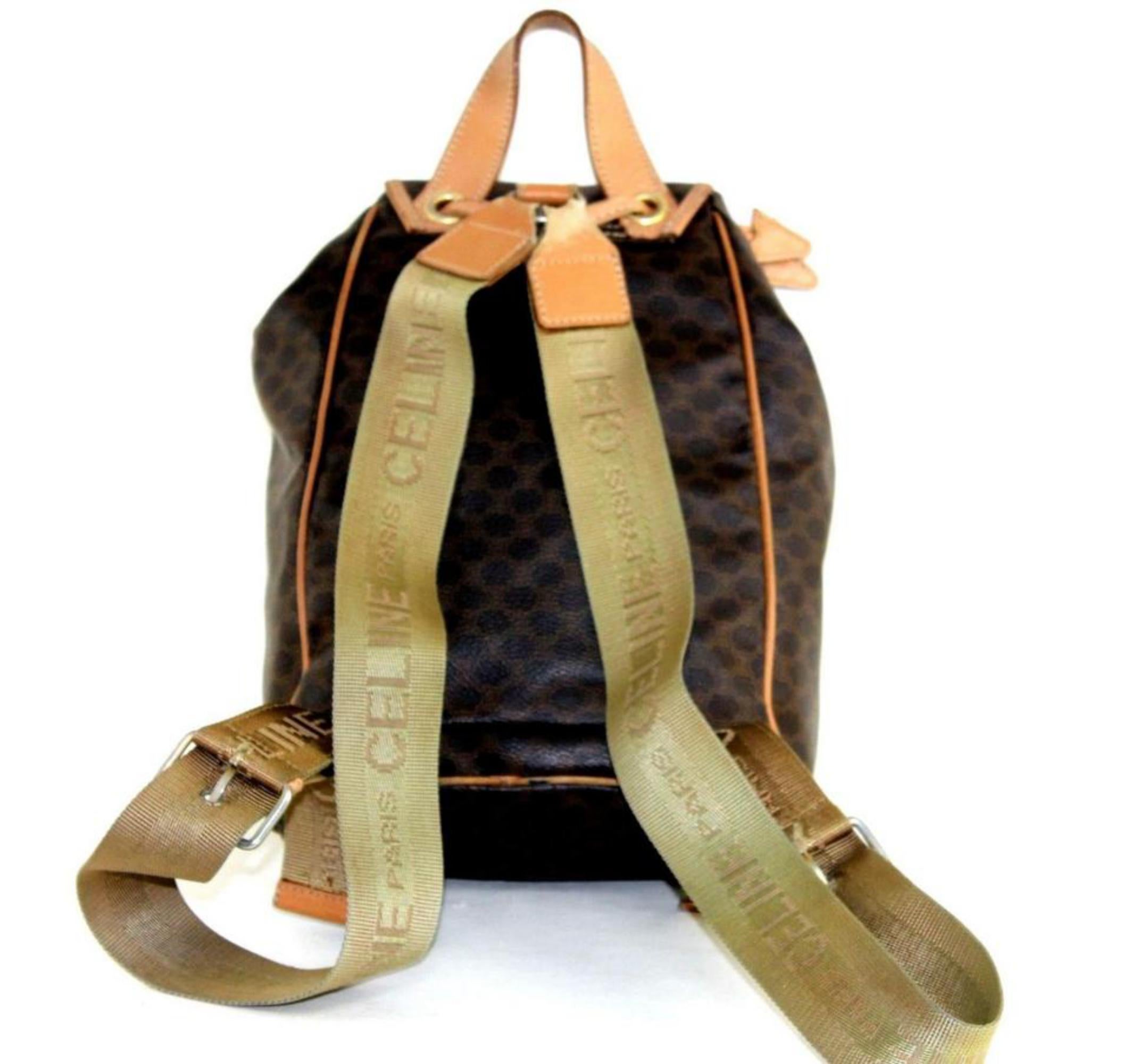 Black Céline Macadam Monogram 866875 Brown Coated Canvas Backpack For Sale