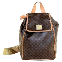 Céline Macadam Monogram 866875 Brown Coated Canvas Backpack