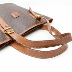 Céline Macadam Monogram Bucket 866314 Brown Coated Canvas Tote