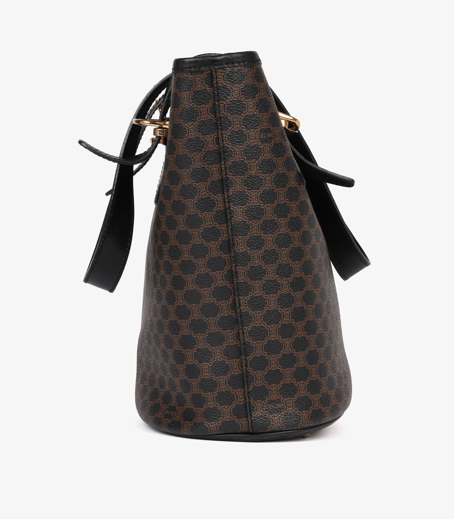 Bolso bandolera vintage Celine Macadam Monograma de lona revestida y piel de becerro en Bueno estado para la venta en Bishop's Stortford, Hertfordshire