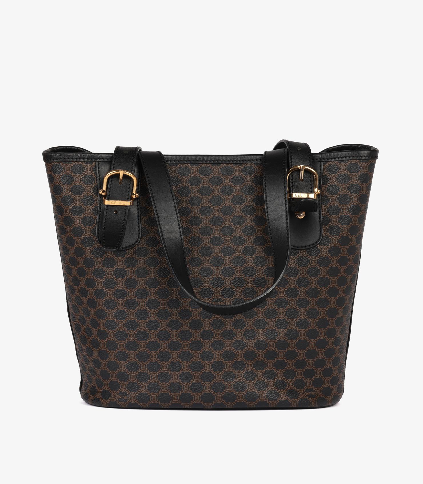 Femenino o masculino Bolso bandolera vintage Celine Macadam Monograma de lona revestida y piel de becerro en venta